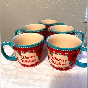 NWT The Pioneer Women Setof 5 warm Wishes stoneware mugs